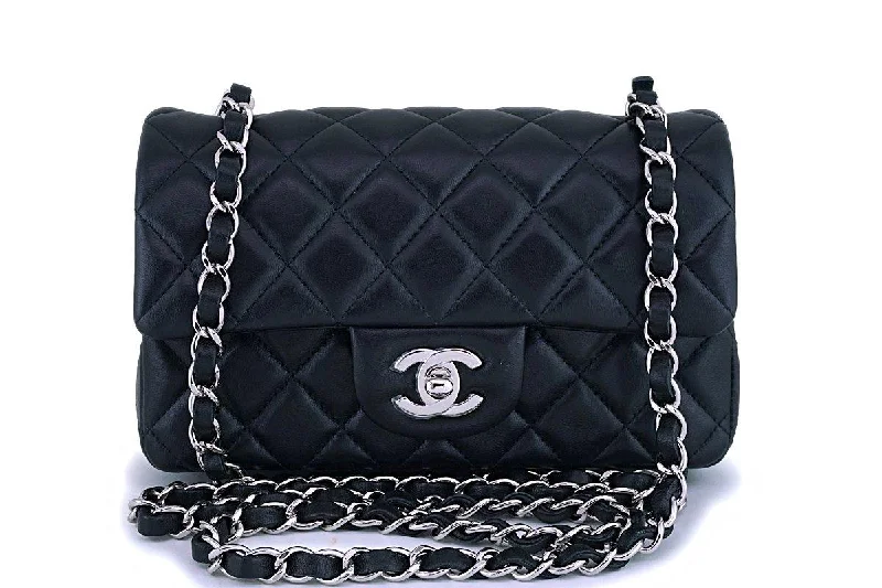 Chanel Black Lambskin Rectangular Mini Classic Flap Bag SHW