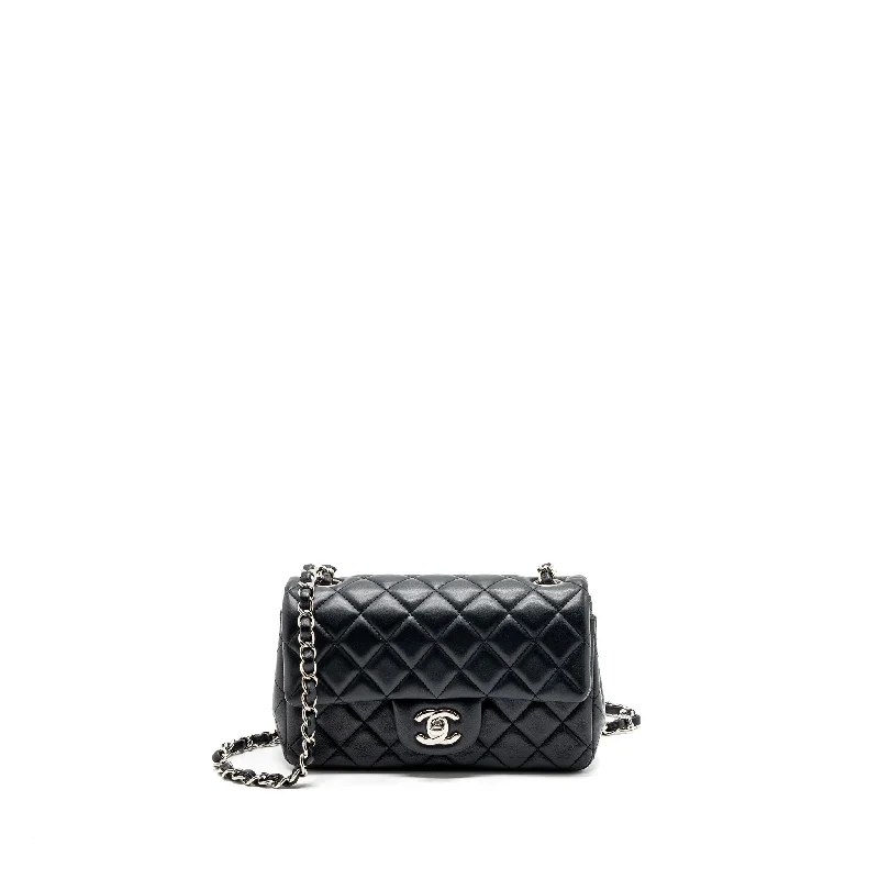 Chanel Classic Mini Rectangular Flap Bag Lambskin Black SHW