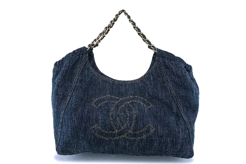 Chanel Denim Coco Cabas Canvas Tote Bag