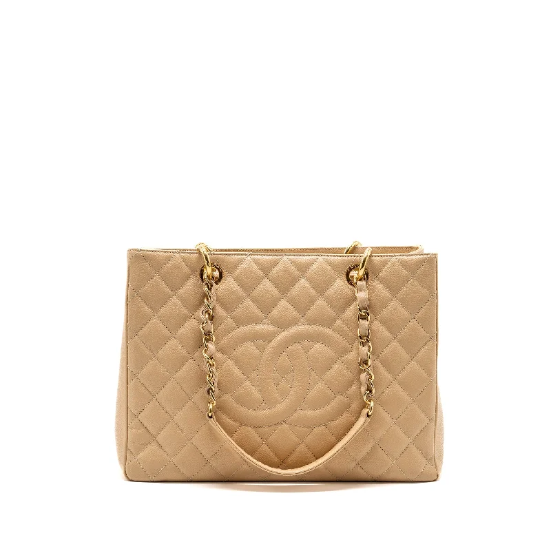 Chanel Grand Shopping Tote Caviar Beige GHW