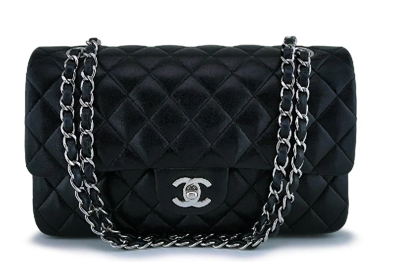 Chanel Black Lambskin Medium Classic Double Flap Bag SHW