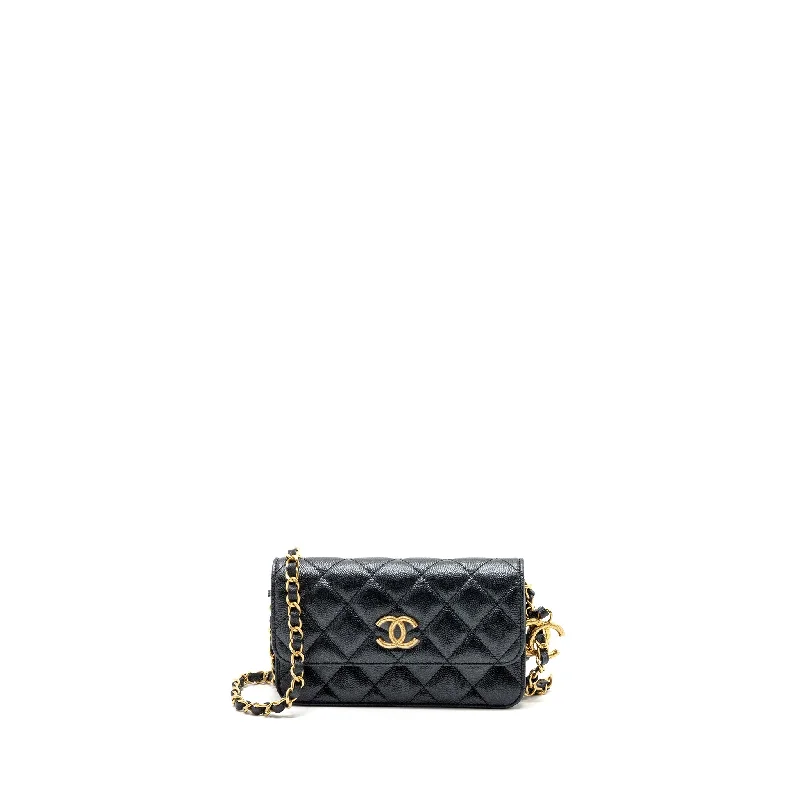 Chanel Mini Flap Bag With Adjustable Chains Caviar Black GHW(microchip)