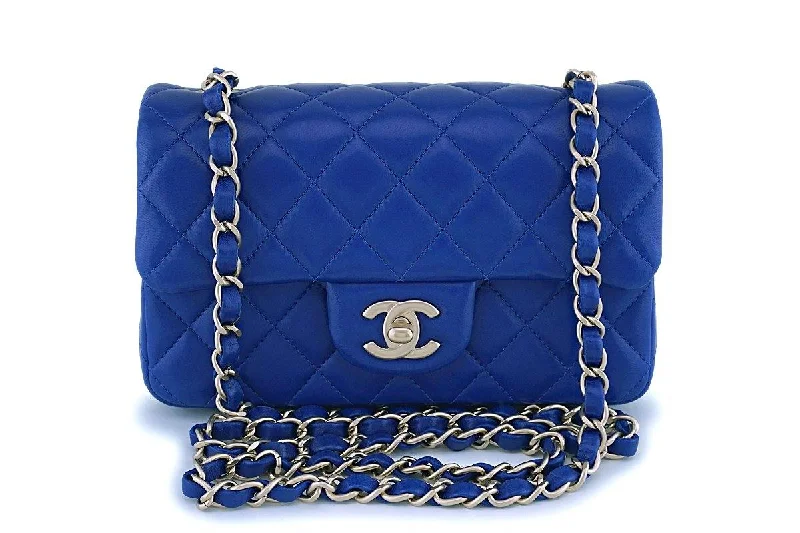 Chanel Royal Blue Roi Lambskin Rectangular Mini Classic Flap Bag GHW