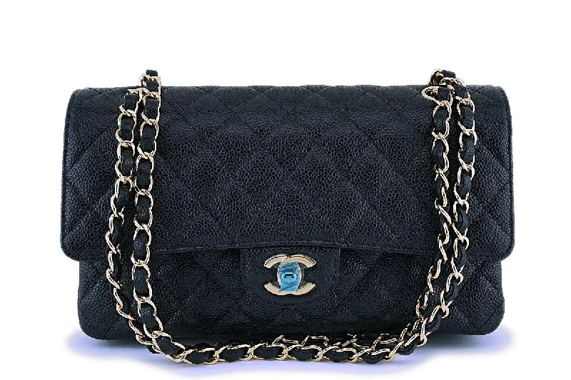 NIB Chanel Black Caviar Medium Classic Double Flap Bag GHW