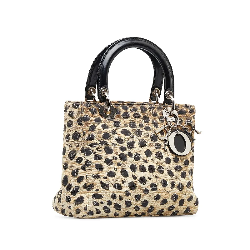 Dior Medium Cannage Leopard Print Lady Dior (Sbc9Zg)