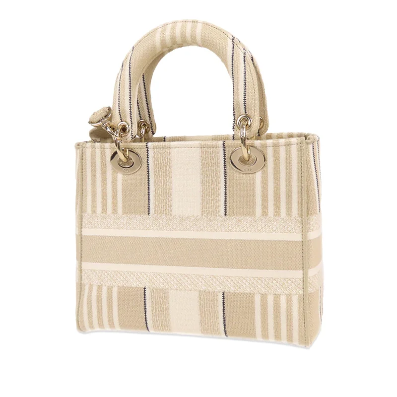 Dior Medium Canvas Striped Lady D-Lite (u2rP87)