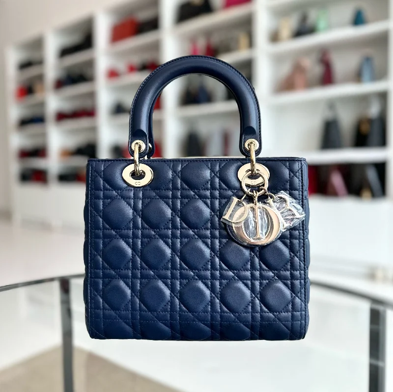 *No Strap* Lady Medium Lambskin Dark Blue GHW